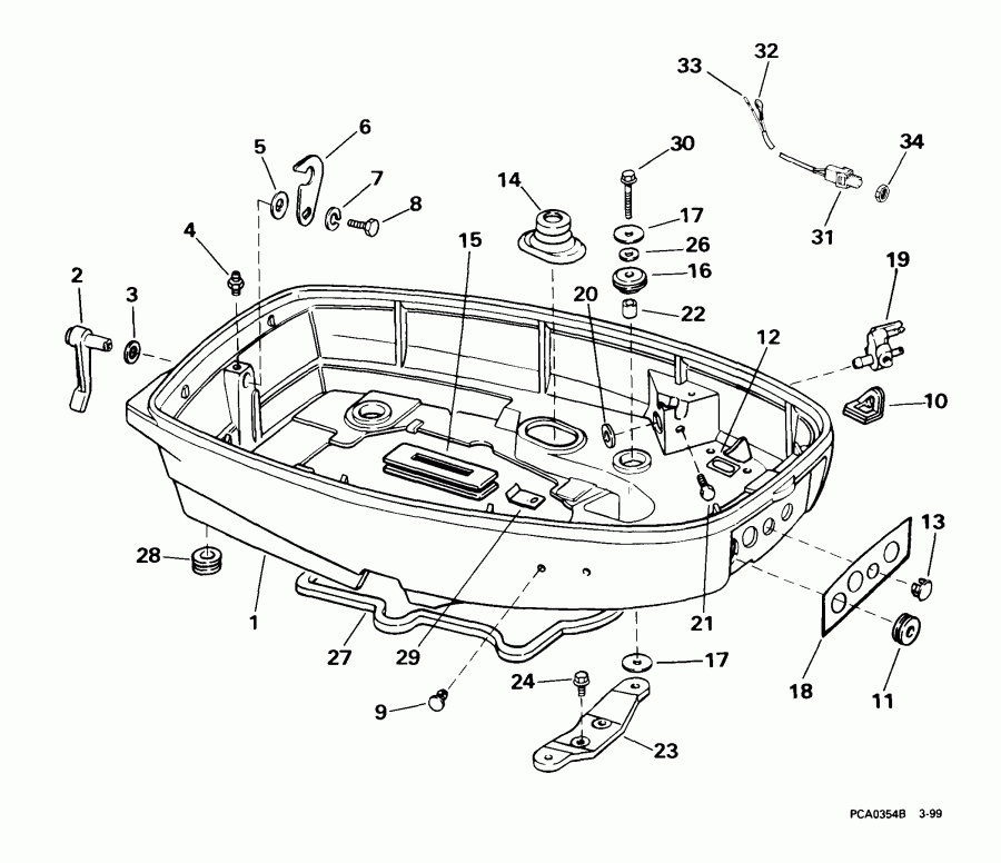 ��������� ��������� EVINRUDE E25WRLEES 1999  - wer ������ ��������� (�����) - wer Engine Cover