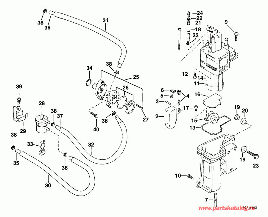 �������� ����� Evinrude E40PL4EES 1999  - el ����� & Separator / el Pump & Separator