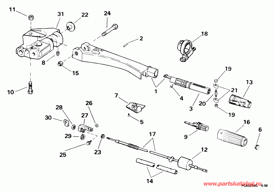 �������� ����� Evinrude E40WREES 1999  - ee������ Handle