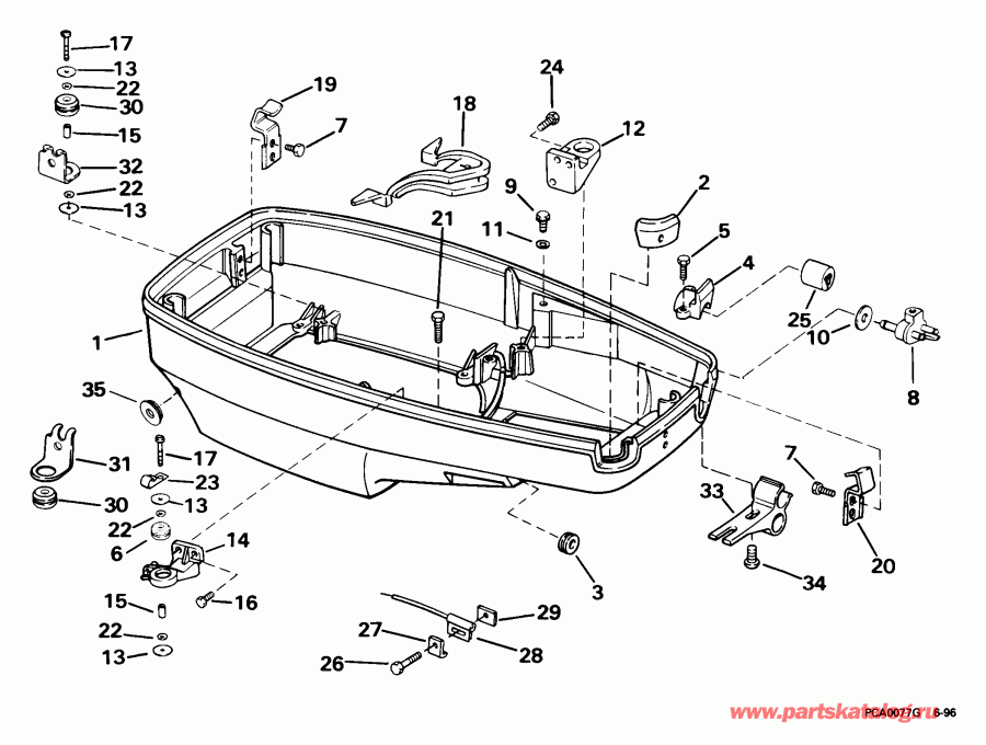 ����� EVINRUDE E40WRLEES 1999  - wer Engine Cover / wer ������ ��������� (�����)
