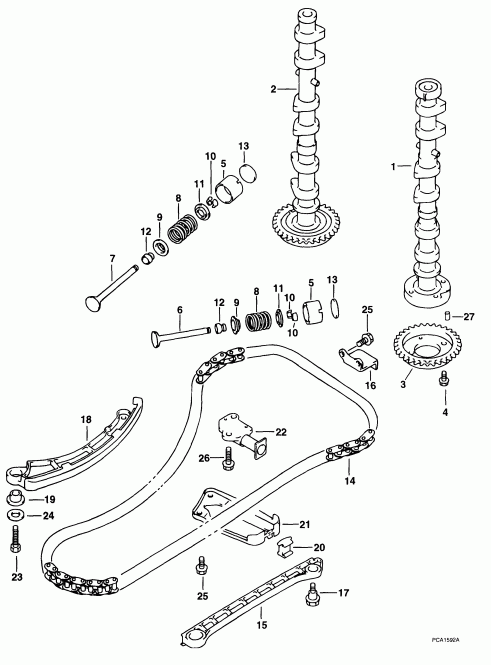 ��������� EVINRUDE E50PL4EES 1999  - m��� & Timing - mshaft & Timing