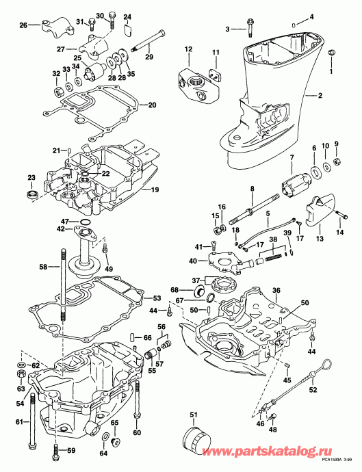   Evinrude E50PL4EES 1999  - dsection & Oil System