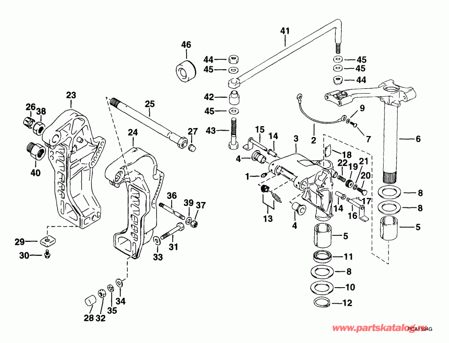 �������� ��������� ����� Evinrude E50PL4EES 1999  - ern & Swivel Bracket