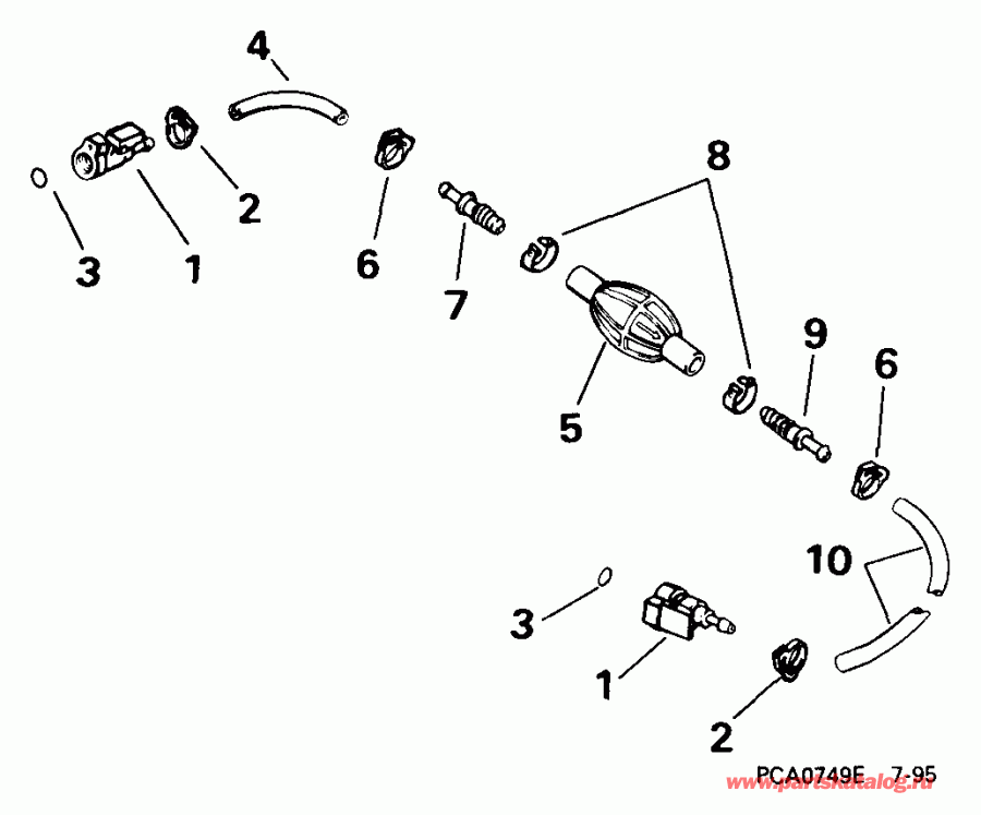 ��������� ����� Evinrude E55WRYEES 1999  -  5/16 In. I.d. - 5 / 16 ���� I.d.