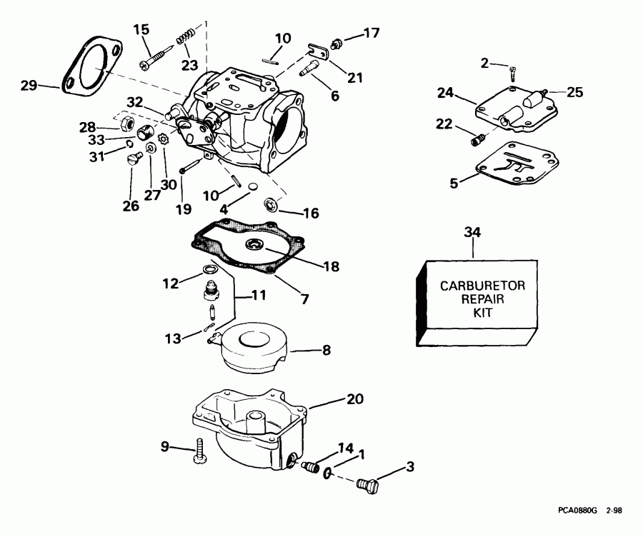 ��������� ����� Evinrude E65WELEES 1999  - rburetor