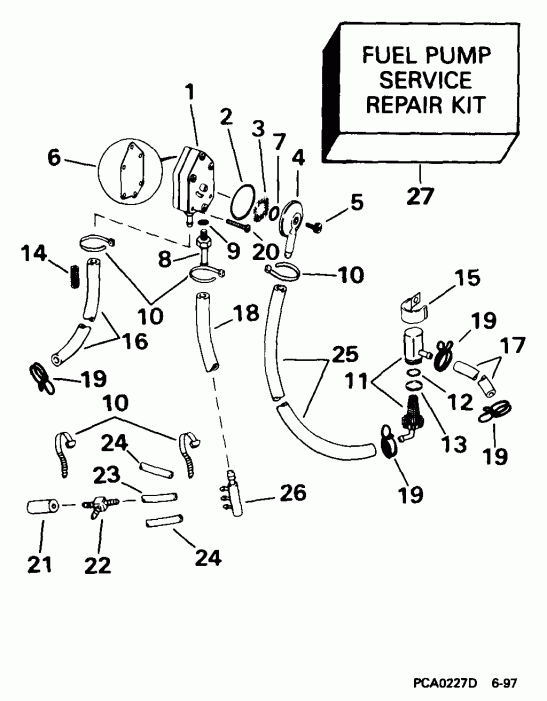  Evinrude E65WELEES 1999  - el Pump & Filter - el ����� & ������