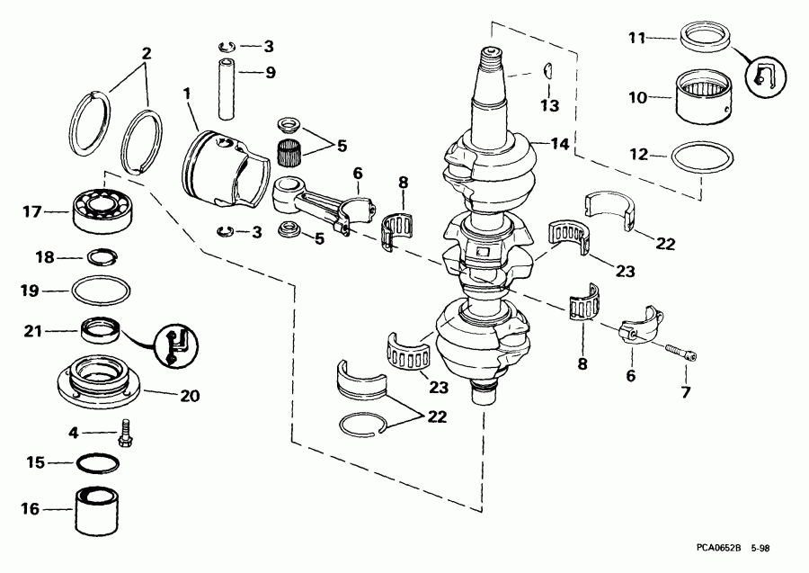 ����� ������� E65WRLEES 1999  - ank��� & ������� / ankshaft & Piston