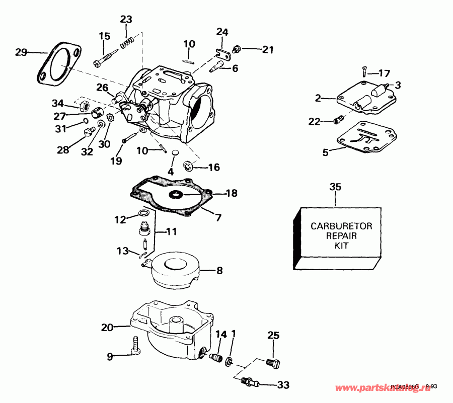  Evinrude E65WRYEEO 1999  - rburetor - rburetor
