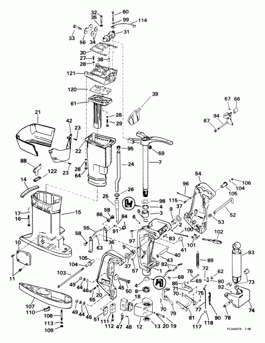 ����� Evinrude E65WRYEEO 1999  - dsection