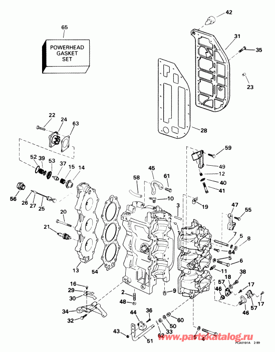 ��������� �������� ����� Evinrude E65WRYEES 1999  - linder & ������ ���������