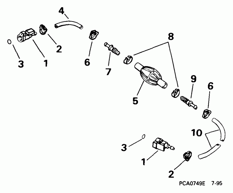 �������� ��������� ����� Evinrude E65WRYEES 1999  -  5/16 In. I.d.