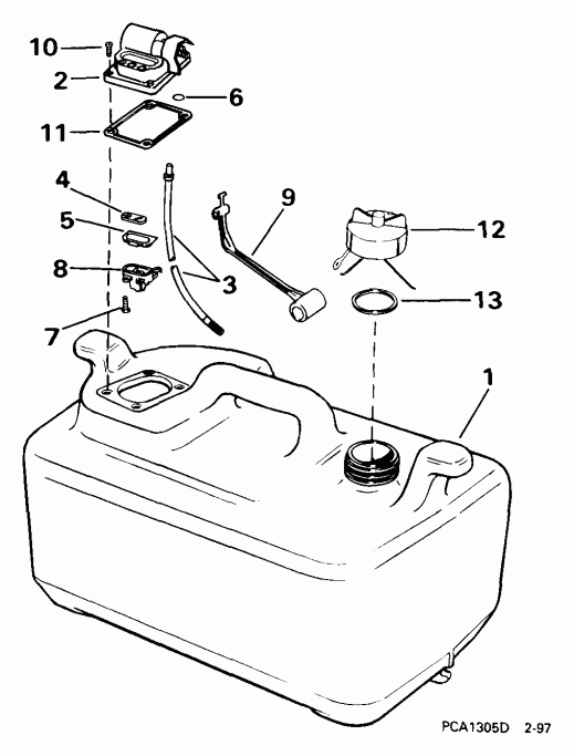  EVINRUDE E65WRYEES 1999  - 6 ������ /  6 Gallon
