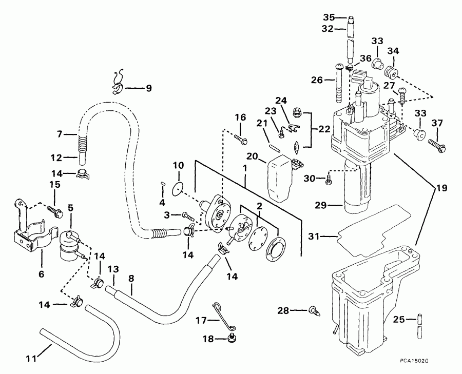 ��������� �������� ����� Evinrude E70PL4EEC 1999  - el Pump & Separator / el ����� & Separator