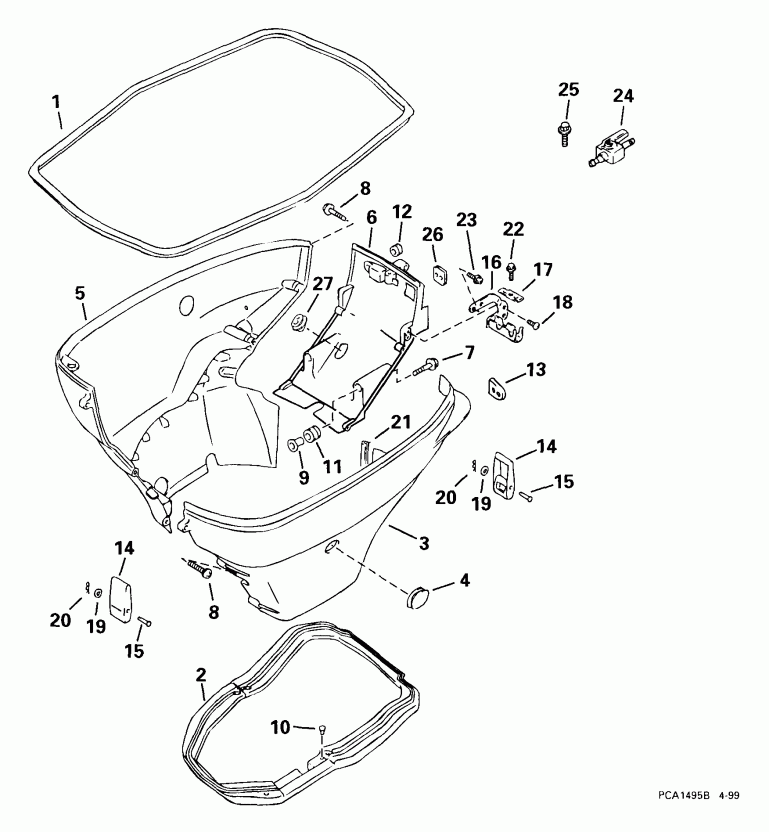 �������� ����� EVINRUDE E70PL4EEC 1999  - wer ������ ��������� (�����) / wer Engine Cover