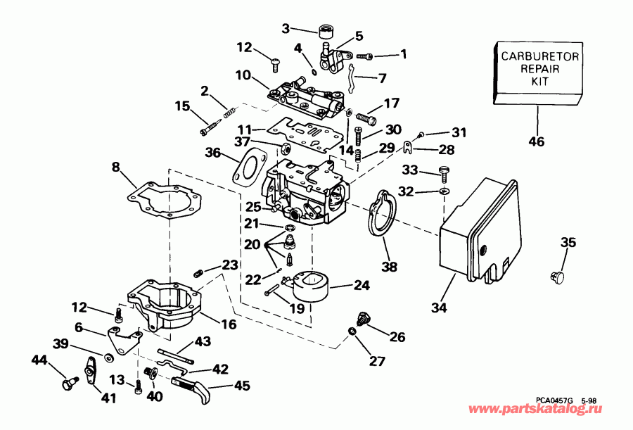 ��������� ��������� EVINRUDE E8DREEA 1999  - rburetor / rburetor