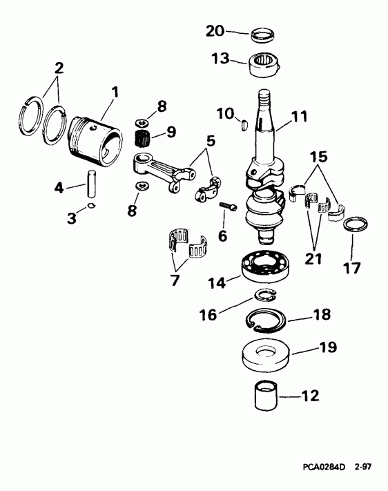   EVINRUDE E8DREEA 1999  - ankshaft & Piston - ank & 