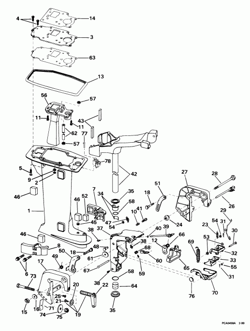 ��������� ��������� Evinrude E8DREEA 1999  - dsection - dsection