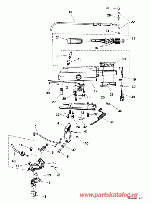 ��������� ����� Evinrude E8DREEA 1999  - ee������ Handle - eering Handle