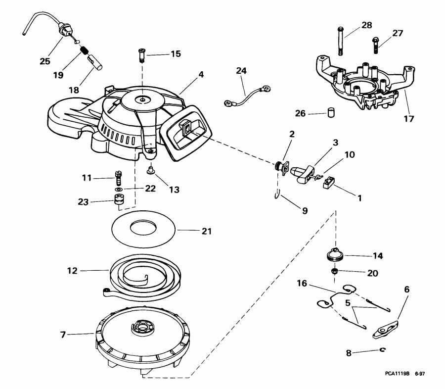 �������� ����� Evinrude E8RB4EEM 1999  - wind Starter / wind �������
