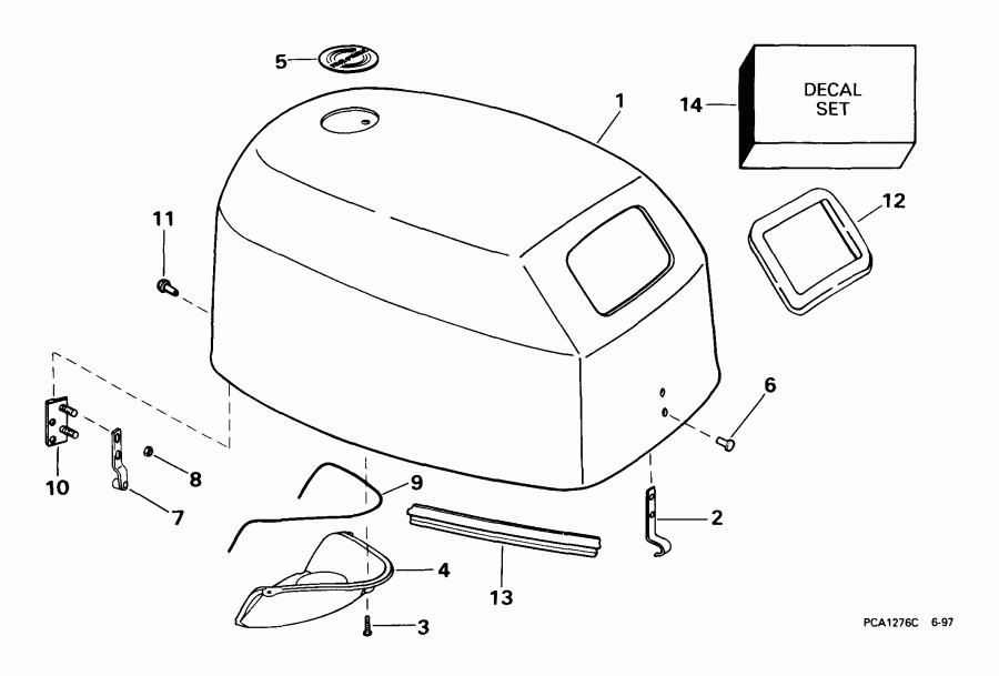 �������� ��������� ����� Evinrude E8RBL4EEM 1999  - gine Cover - gine ������