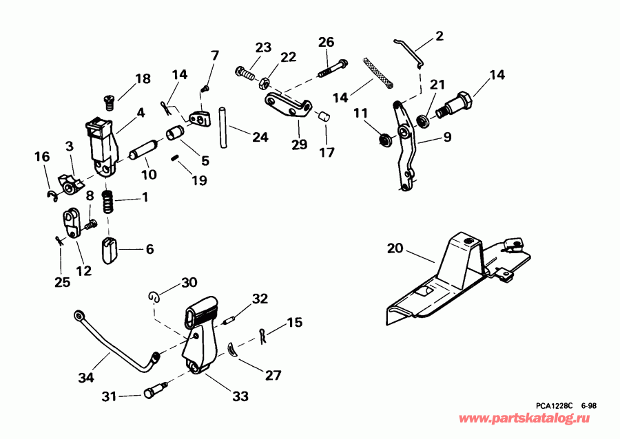 ��������� �������� ����� EVINRUDE E8RBL4EEM 1999  - ift & Throttle Linkage - ift & ����������� ��������age