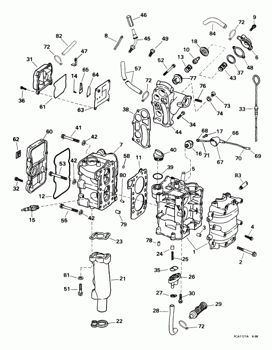 �������� ��������� ����� EVINRUDE E8RL4EEM 1999  - linder & ������ ��������� - linder & Crankcase