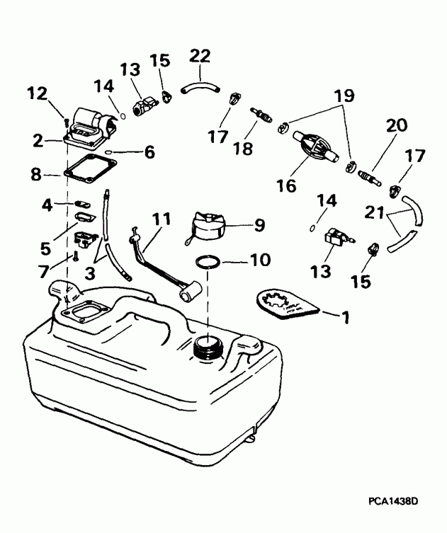 ��������� ����� Evinrude E8RL4EEM 1999  - el Tank