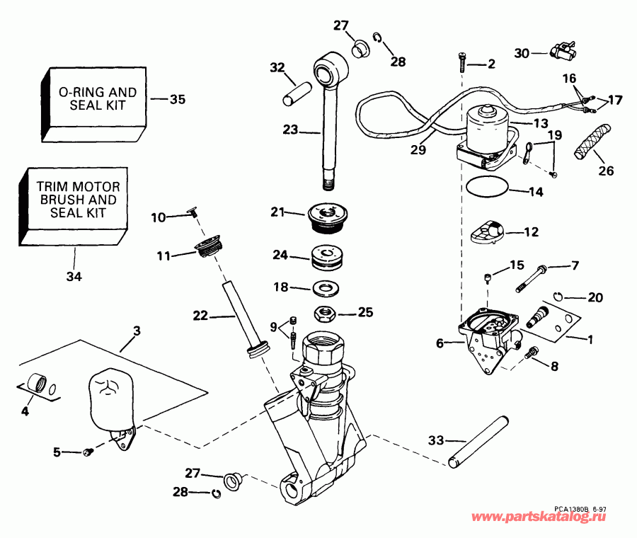 ��������� ��������� ������� E90FPLEEN 1999  - wer Trim/tilt Hydraulic Assembly - wer Trim / tilt Hydraulic Assembly