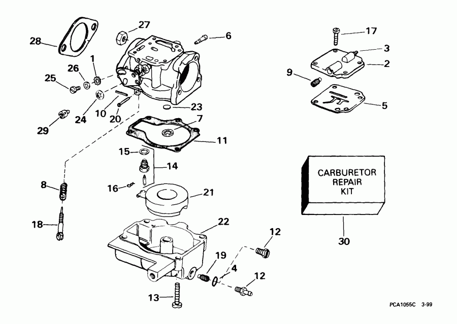 ��������� ����� EVINRUDE SE25RDEEN 1999  - 30r, Rl, 25jr