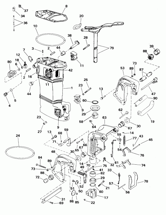 �������� ����� ������� BE35KSSB 3 Cyl, Rope Start, Tiller, 15 I  - ������ Tilt - A, K, R, Rl, E, El, Tel / Manual Tilt - A, K, R, Rl, E, El, Tel