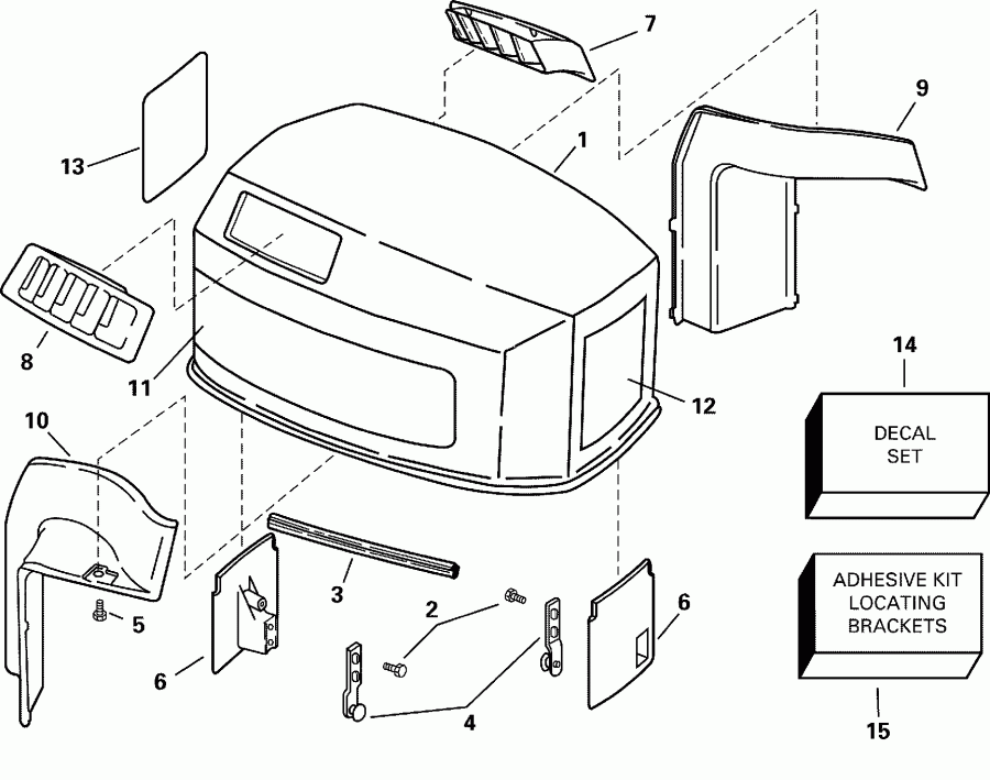��������� �������� ����� EVINRUDE E100WPLSSR Commercial, Elec. Start, TNT,  - gine ������ - gine Cover
