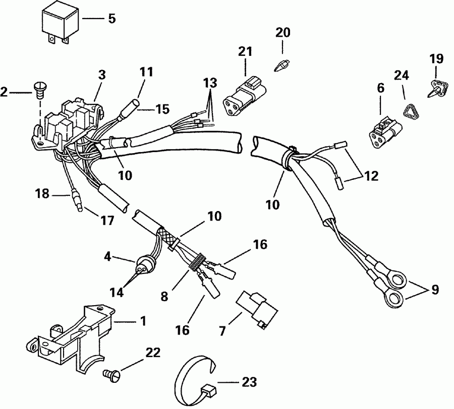 ��������� �������� ����� EVINRUDE E105WELSSC Commercial, Elec. Start, 20 I  - wer Trim / tilt ��������� / wer Trim/tilt Electrical