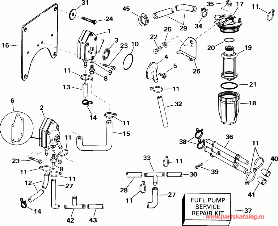 �������� ��������� ����� Evinrude E105WPXSSC Commercial, Elec. Start, TNT,  - el Pump & Filter / el ����� & ������
