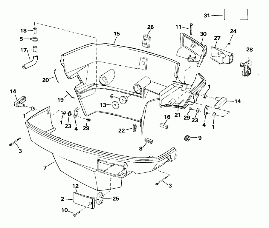 ��������� EVINRUDE E105WRYSSC Commercial, Rope Start, 22.5   - wer Engine Cover