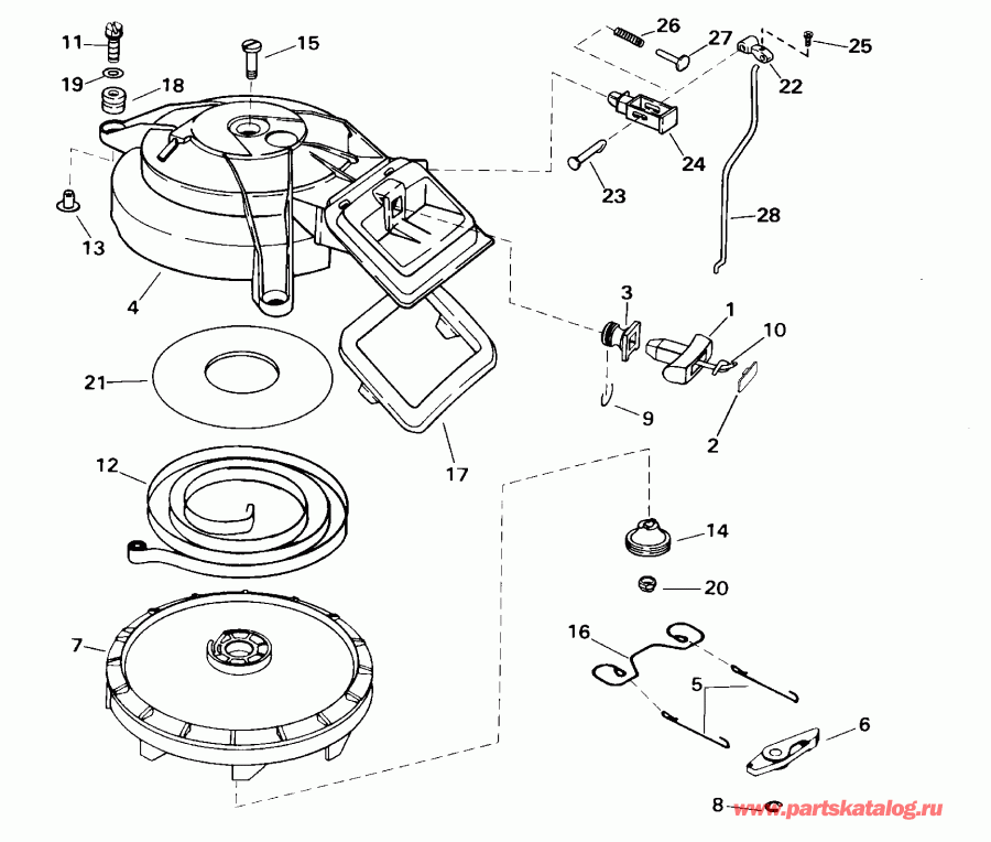 ��������� ������� E15WRLSSC Commercial, Rope Start, Tiller  - wind ������� / wind Starter