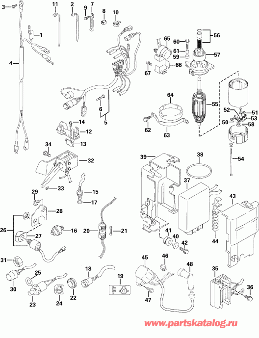 �������� ��������� ����� Evinrude E25RL4SSS 4-Stroke, Rope Start, Tiller,   - ectrical System - ectrical System