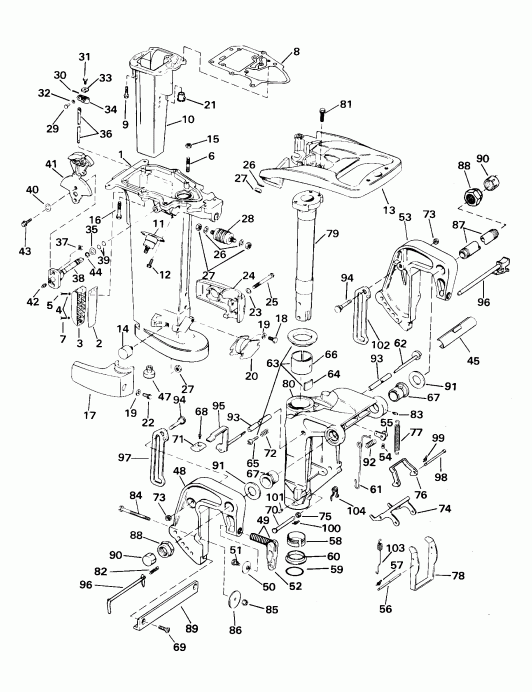 �������� ����� EVINRUDE E25WRSSC Commercial, Rope Start, 15 IN.   - dsection - dsection