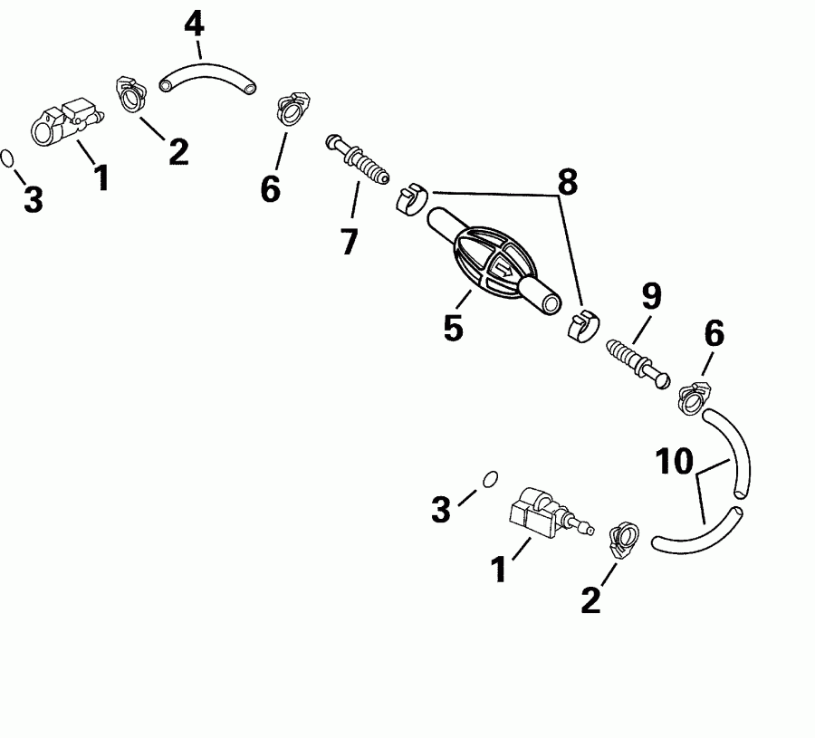 ����� EVINRUDE E30EL4SSS 4-Stroke, Elec. Start, 20 IN.   - 5 / 16 ���� I.d. / 5/16 In. I.d.