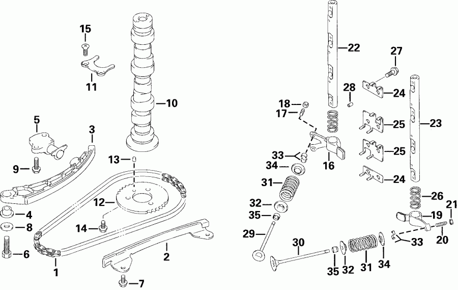 ��������� ����� EVINRUDE E30PL4SSS 4-Stroke, Elec. Start, TNT, 20  - mshaft & Valve