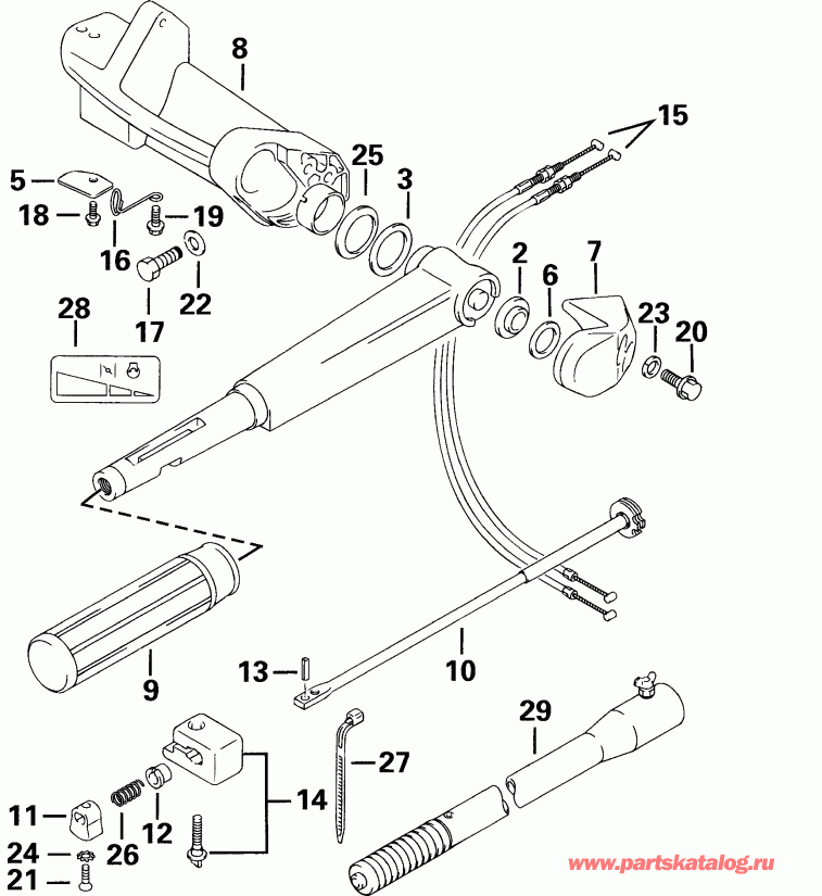 ��������� ����� Evinrude E30TE4SSS 4-Stroke, Elec. Start, Tiller,  - ee������ Handle / eering Handle