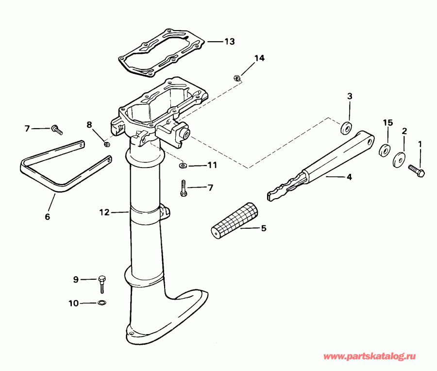 ��������� ������� E3ROSSR Rope Start, Tiller, 15 in. shaft  - dsection - dsection