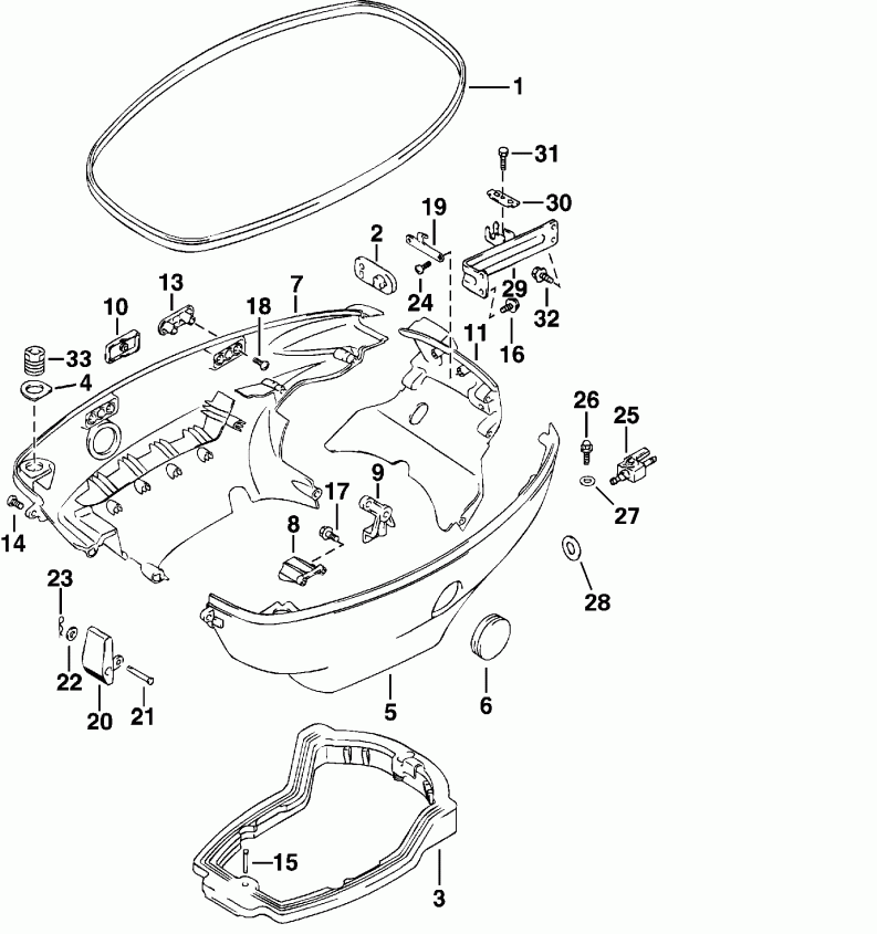�������� ��������� ����� Evinrude E40PL4SSC 4-Stroke, Elec Start, TNT, 20   - wer Engine Cover / wer ������ ��������� (�����)