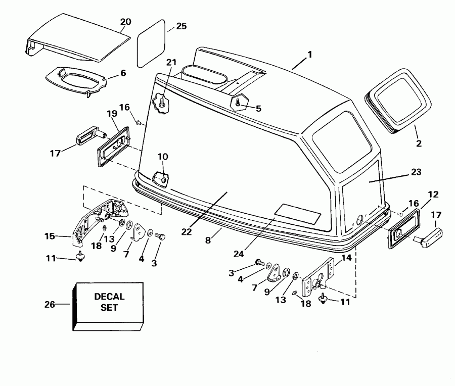 ����� ������� E55WRLSSC Commercial, Rope Start, Tiller  - gine ������ / gine Cover