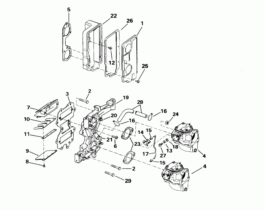 ��������� �������� ����� Evinrude E55WRLSSC Commercial, Rope Start, Tiller  - take ��������� � Air ���������
