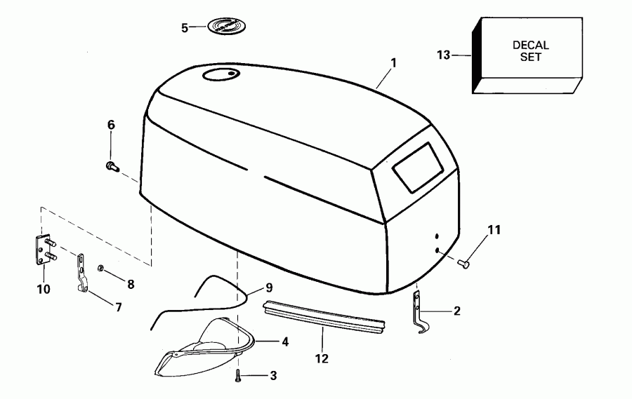 ����� EVINRUDE E5RL4SSB 4-Stroke, Rope Start, Tiller, 2  - gine ������ - gine Cover