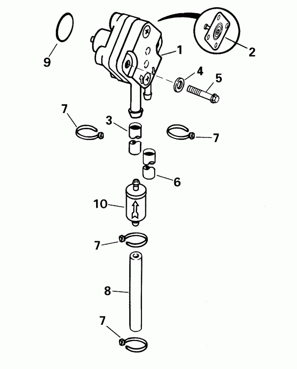 �������� ��������� ����� ������� E5RL4SSB 4-Stroke, Rope Start, Tiller, 2  - el Pump