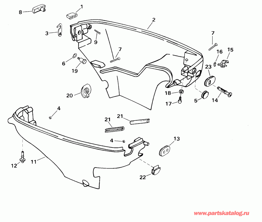 ��������� ��������� Evinrude E5RL4SSB 4-Stroke, Rope Start, Tiller, 2  - wer Engine Cover / wer ������ ��������� (�����)