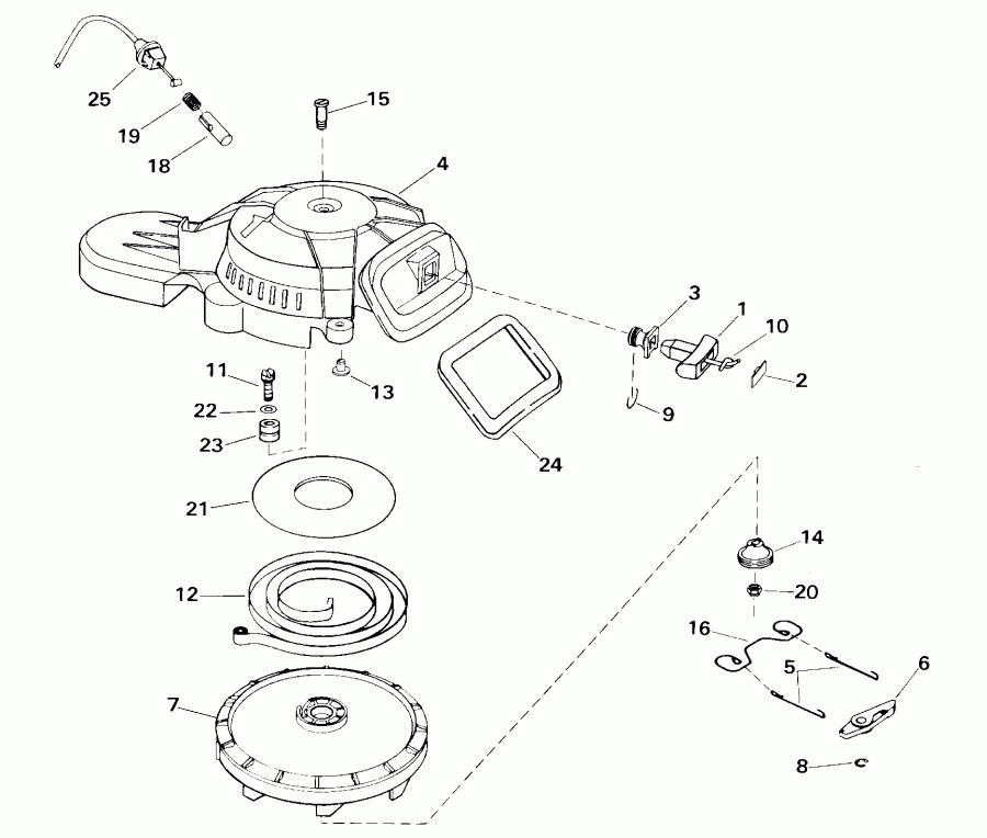 �������� ��������� ����� Evinrude E5RL4SSB 4-Stroke, Rope Start, Tiller, 2  - wind Starter - wind �������
