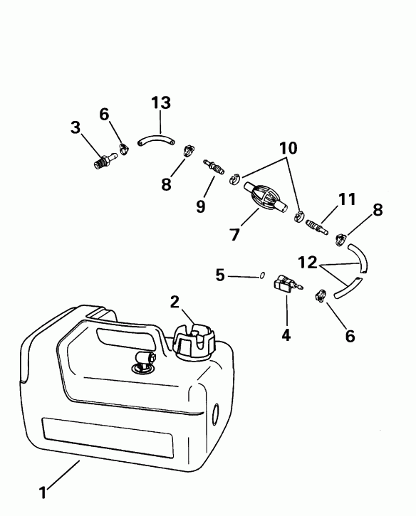  Evinrude E6R4SSB 4-Stroke, Rope Start, Tiller, 15  - el Tank B