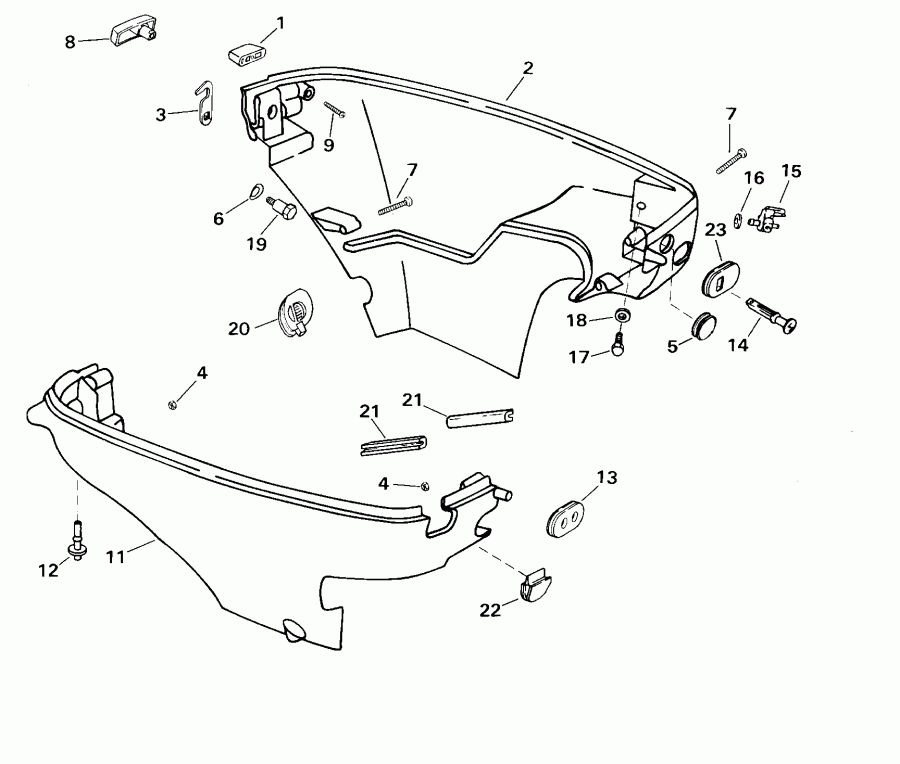  Evinrude E6RL4SSB 4-Stroke, Rope Start, Tiller, 2  - wer ������ ��������� (�����) / wer Engine Cover